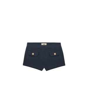 Oddli Button Mini Shorts - Blue
