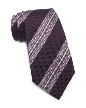 ZEGNA Stripe Silk Tie - Purple