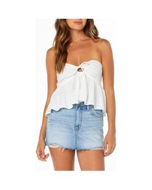 Roxy Ventura Strapless Cotton Babydoll Top - Blue