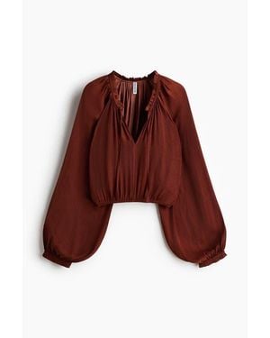 H&M Balloon-Sleeved Blouse - Red