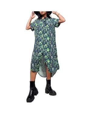WILDFANG The Empower Shirt Dress - Green