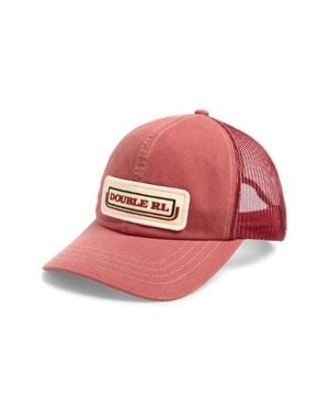 Ralph Lauren Logo Patch Twill Snapback Trucker Hat - Red