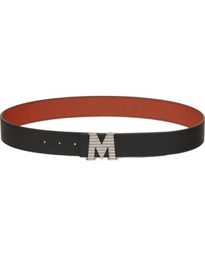 MCM Claus Fluted Reversible Belt - Brown