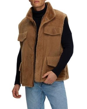 Gorski Genuine Shearling Vest - Brown