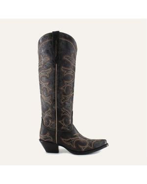 Buck & Brana Olivia Leather Boots - Black