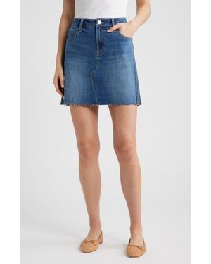City Blues Colorblock Denim Miniskirt - Blue