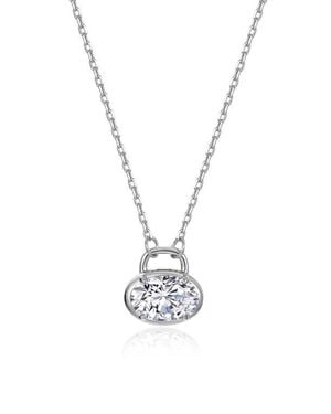 Lafonn Oval Lock Necklace - White