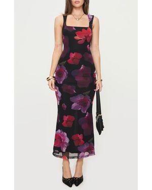 Princess Polly Eviana Floral Mesh Maxi Dress - Black