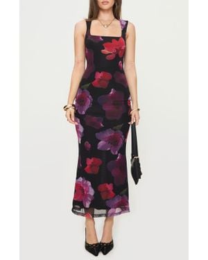 Princess Polly Eviana Floral Mesh Maxi Dress - Black