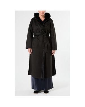 Marina Rinaldi Cosetta Faux Fur Hooded Coat - Black