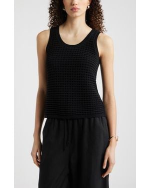 Nordstrom Mesh Stitch Sleeveless Sweater - Black