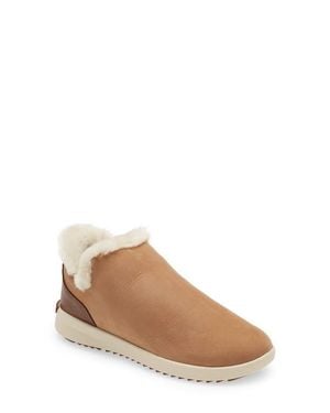 Olukai Malua Hulu Genuine Shearling Waterproof Slip-On Sneaker - Natural