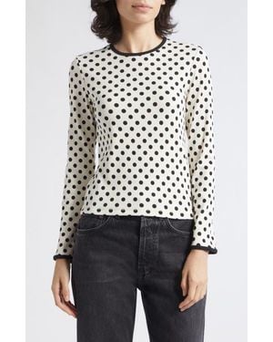 Marimekko Lipua Pallo Kioski Polka Dot Rib Knit Top - White