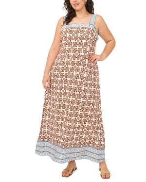 Vince Camuto Mixed Print Smock Back Maxi Dress - Multicolor