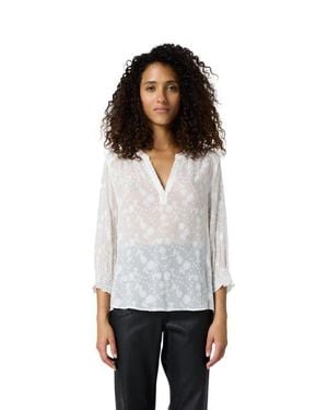 Gerard Darel Callys Textured Floral Blouse - White