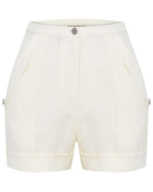 Jendue US Amara Denim Linen Shorts - White
