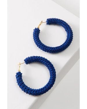 Noonday Collection Azul Crochet Hoops - Blue