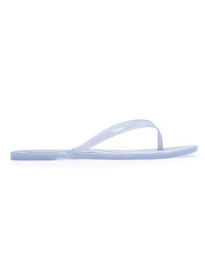 Black Suede Studio Crystal Stripe Flip Flop - Blue