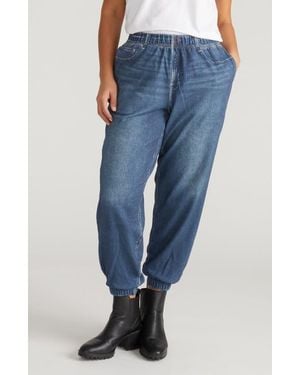 UNIVERSAL STANDARD Henry Trompe L'Oeil Faux Denim Sweatpants - Blue