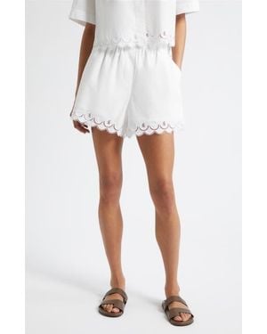 A.L.C. Gigi Eyelet Embroidery Shorts - White