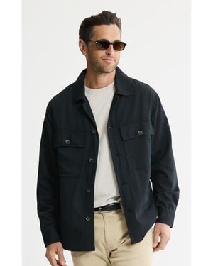 Jachs New York Rayon Lyocell Military Shirt Jacket - Black
