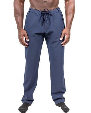 Maceoo Marthyr Tapered Leg Drawstring Pants - Blue