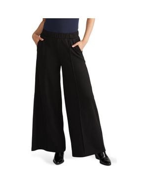 UNIVERSAL STANDARD Pam Pintuck Ponte Wide Leg Pants - Black