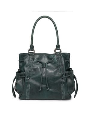 Old Trend Brassia Genuine Leather Woven Utility Tote - Green
