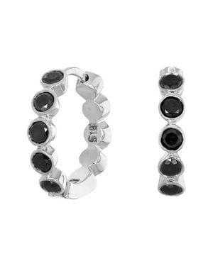 Sethi Couture Diamond Bezel Hoop Earrings - White