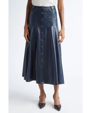 Cinq À Sept Veena Faux Leather Skirt - Blue