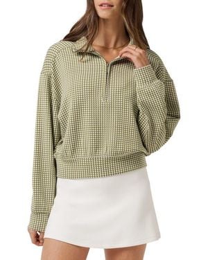 Travis Mathew Skyloft Printed Quarter Zip Sweatshirt - Green