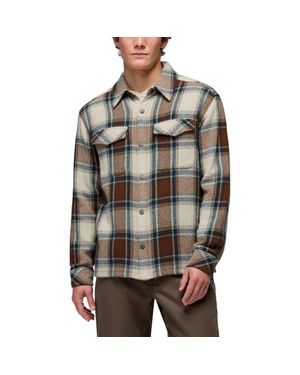 Prana Happy Camp Flannel Snap-Up Shirt Jacket - Gray
