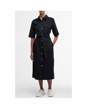 Barbour Sloane Tie Waist Midi Shirtdress - Black