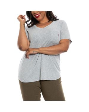 Slink Jeans V-Neck Pocket T-Shirt - Gray