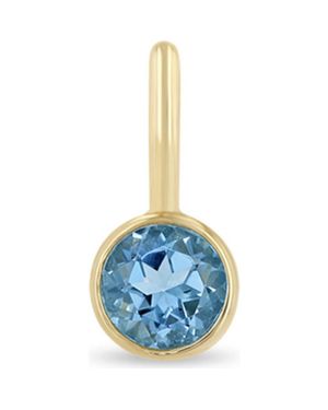 Zoe Chicco Bezel Set Aquamarine Charm - Blue