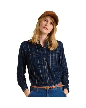 Brakeburn Frances Long Sleeve Checked Shirt - Blue