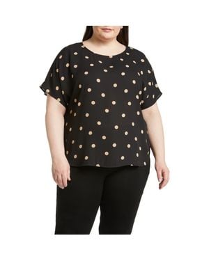 Anne Klein Polka Dot Blouse - Black