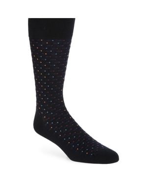 Cole Haan Geo Pattern Dress Socks - Black