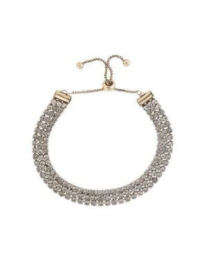 BCBGMAXAZRIA Adjustable Triple Row Crystal Bracelet - Metallic