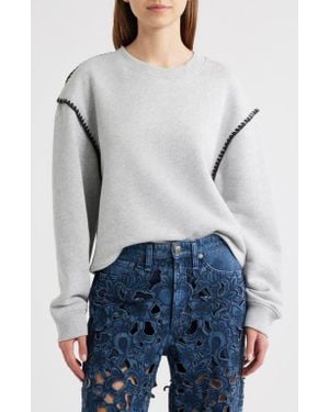 Rag & Bone Vintage Blanket Stitch Sweatshirt - Blue