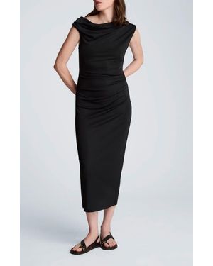 Kenneth Cole Ruched One-Shuolder Maxi Dress - Black