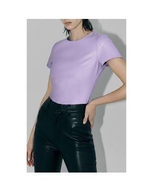 AS by DF Brando Stretch Leather Tee - Purple