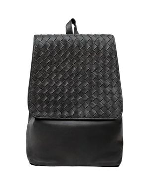 Deux Mains Woven Backpack - Black
