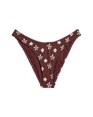 PacSun Cas Daisy Print Bikini Bottoms - Red