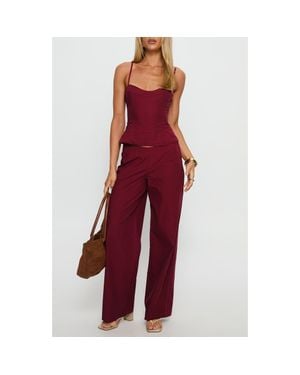 Princess Polly Kierstyn Cotton Camisole & Pants Set - Red