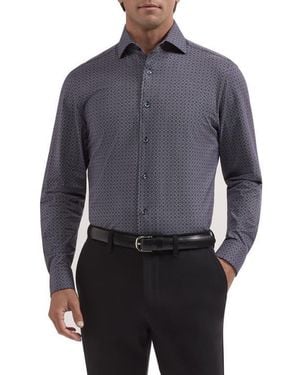 Bugatchi Devon Ooohcotton Long Sleeve Button-Up Shirt - Blue