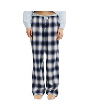 Cotton On Flannel Wide Leg Pant - Blue