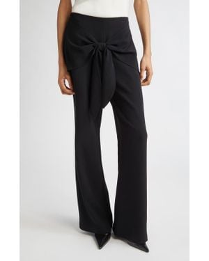 Cinq À Sept Lilas Tie Front Flare Leg Pants - Black