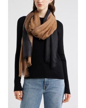 Nordstrom Eyelash Trim Print Cashmere & Silk Wrap - Multicolor