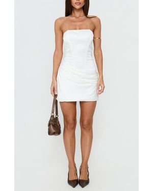 Princess Polly Annibella Ruched Strapless Minidress - White
